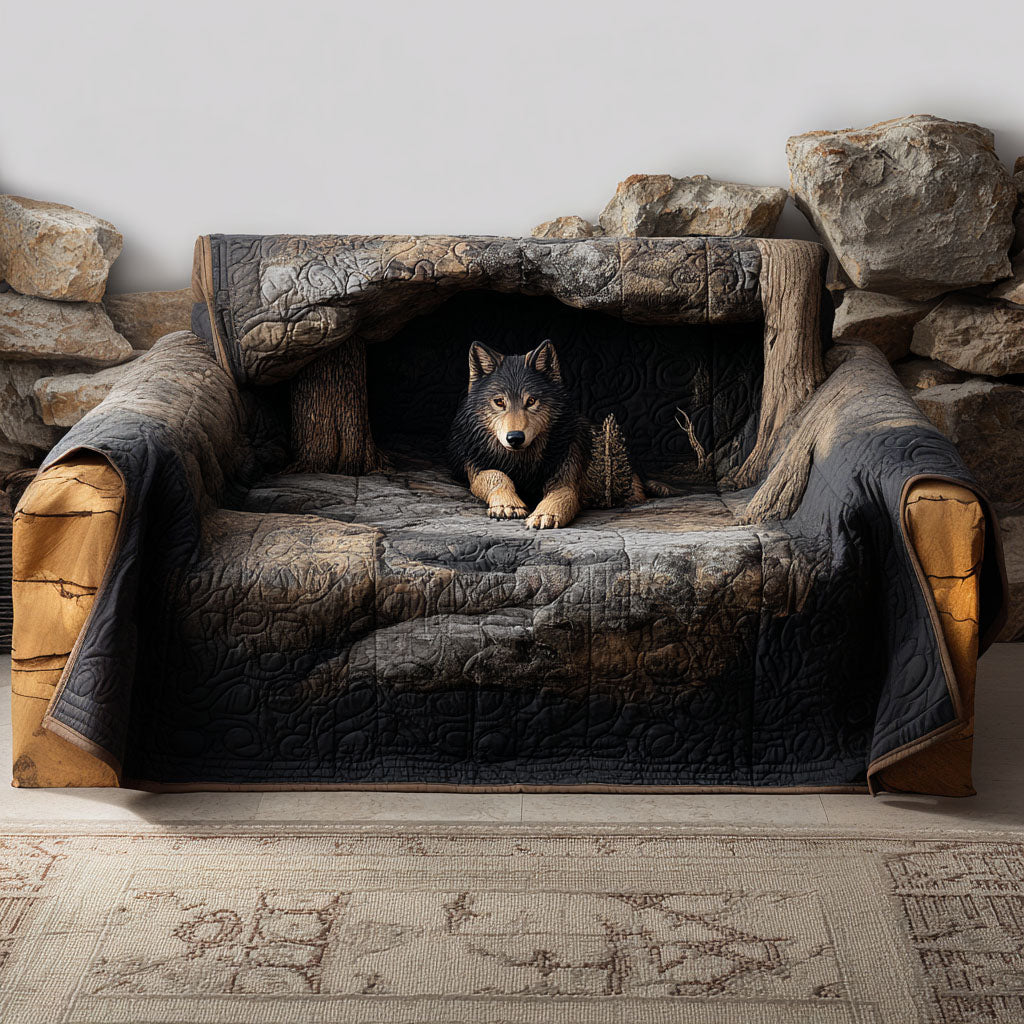 Roos - Quilted Sofa Cover Wolf