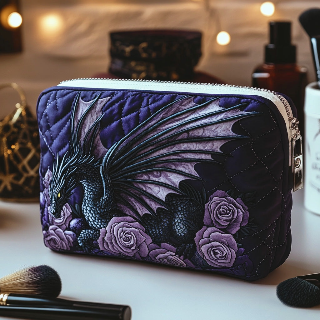 Wilhelmina - Quilted Toiletry Bag - Elegant Flower