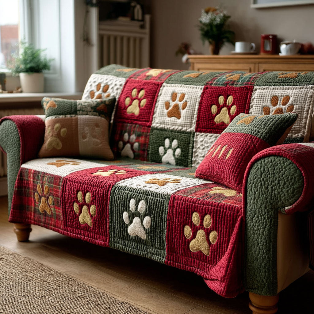 Winona - Quilted Sofa Cover with Legs Christmas