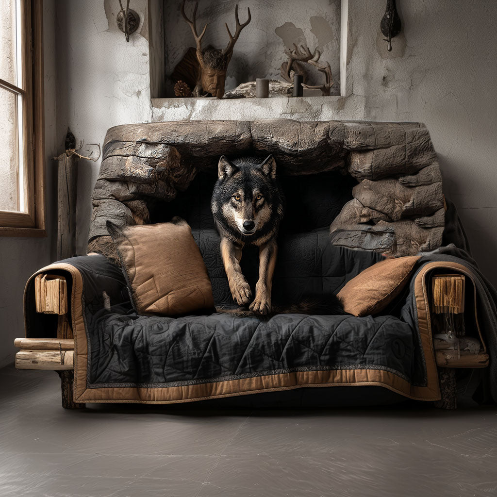 Roos - Quilted Sofa Cover Wolf