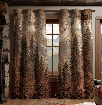 Geertje - Quilted Curtains - Quiet Forest