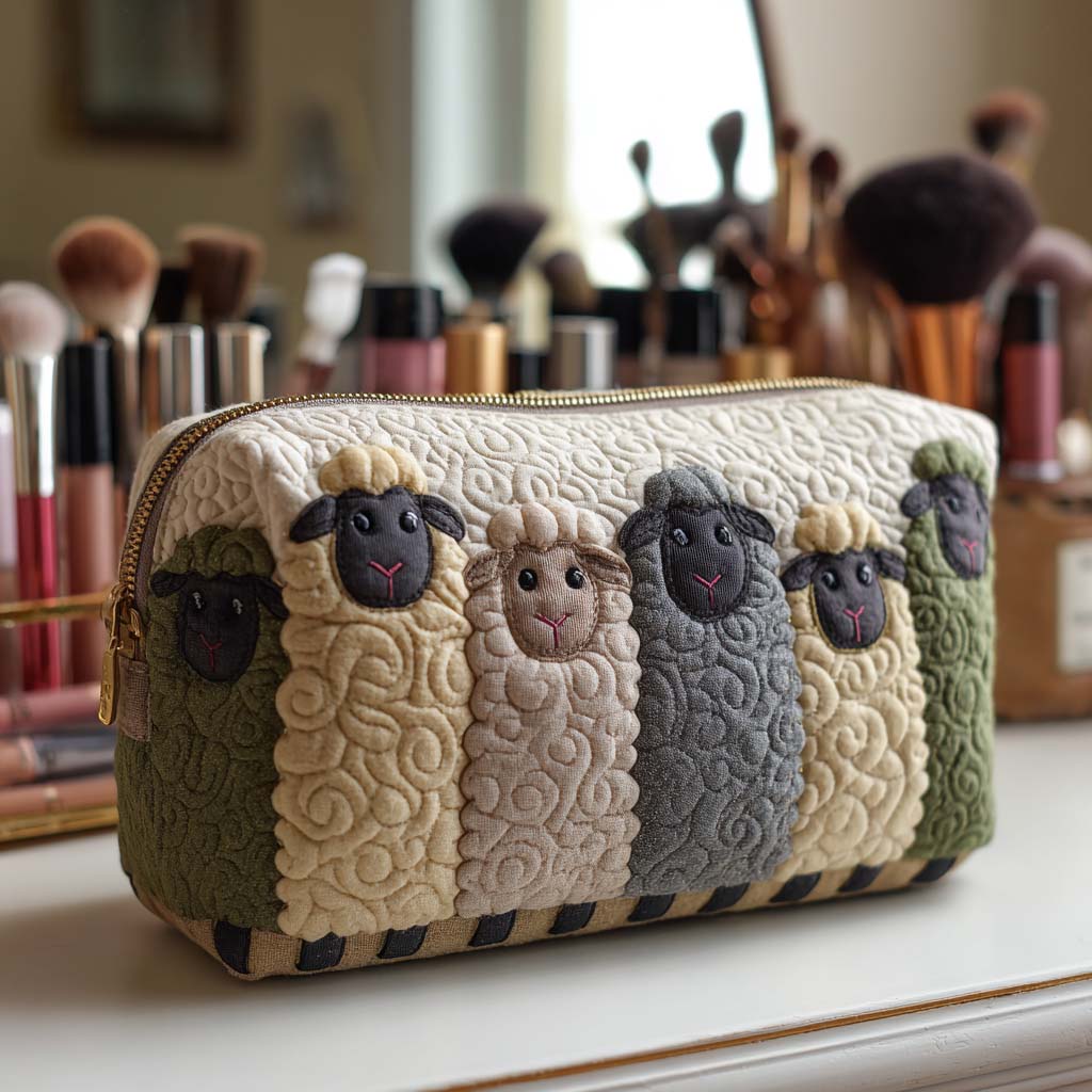 Loïs - Quilted Toiletry Bag - Sheep