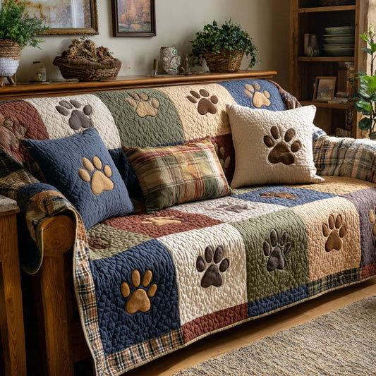 Yardley - Quilted Sofa Cover Rustic Legs