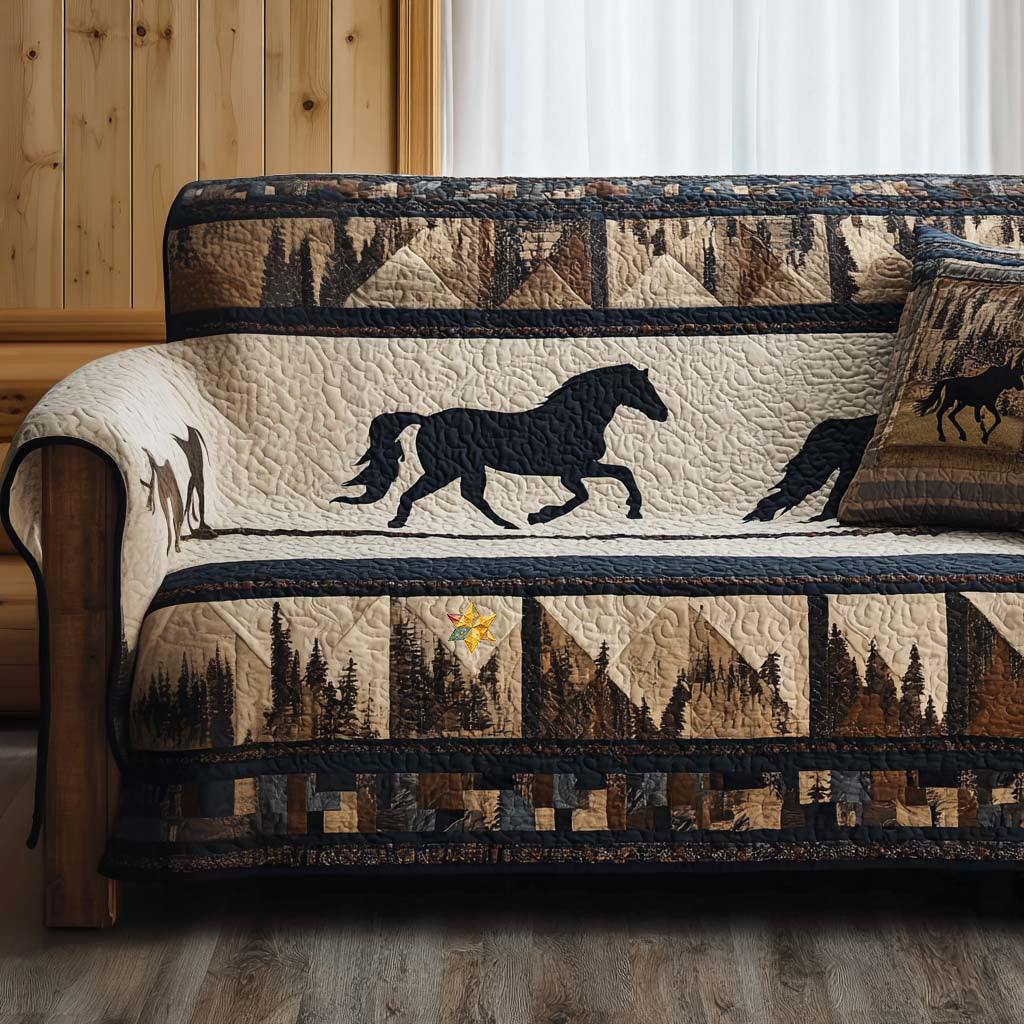 Zara - Quilted Sofa Cover in Western Style