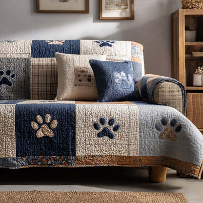 Zaylee - Quilted Sofa Cover with Legs Velvet