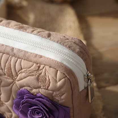 Amanda - Quilted Toiletry Bag - Enchanted Rose