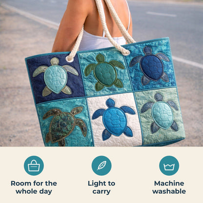 Handmade Beach Bag - Six Turtles features infographic