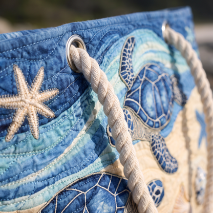 Handmade Beach Bag - Turtles and Starfish