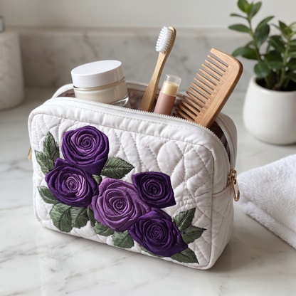 Harper - Quilted Toiletry Bag - Elegant Florals
