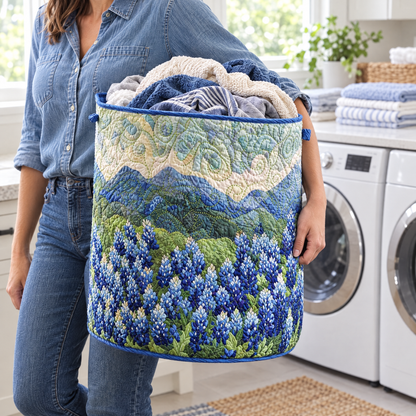 Quilted Laundry Basket - Texas Spring