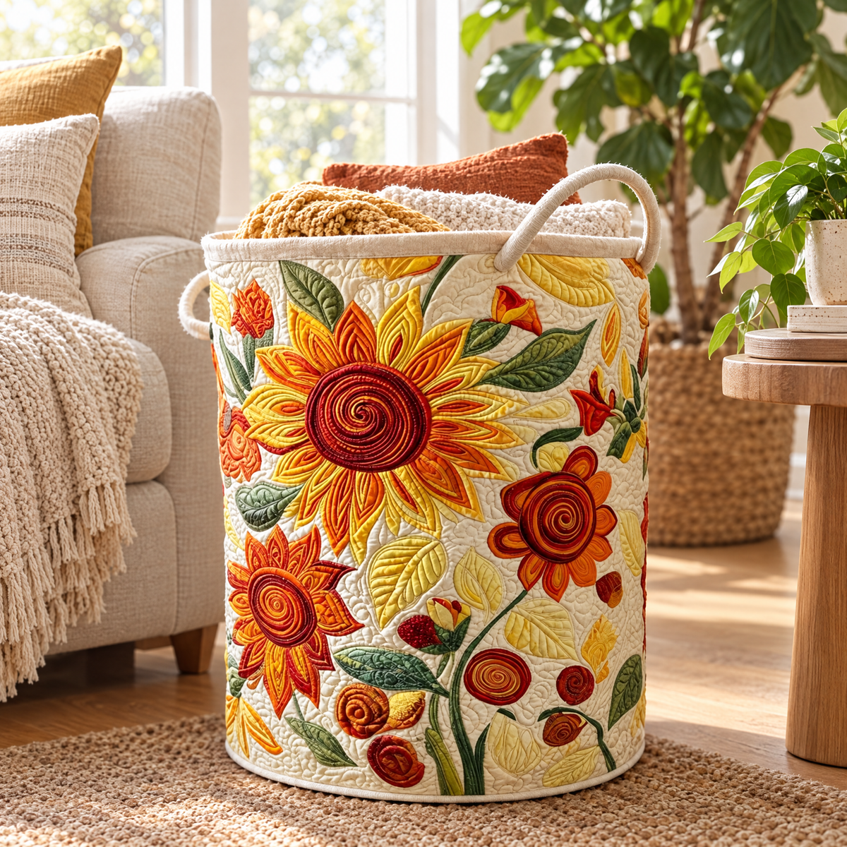 Quilted Laundry Basket - Sun Cushions