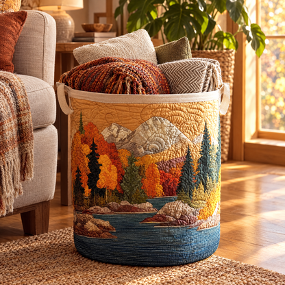 Quilted Laundry Basket - Autumn River
