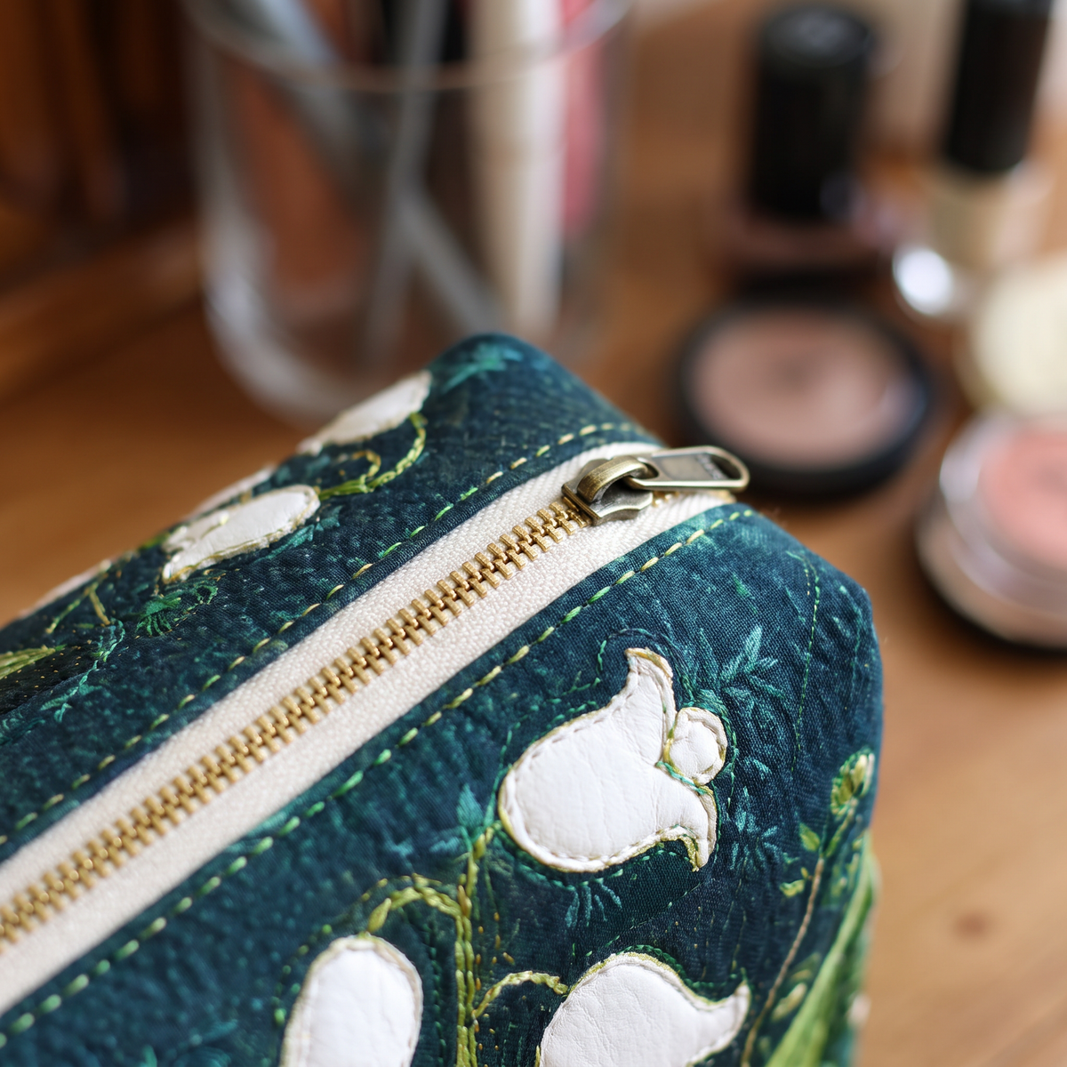 Margaret - Quilted Toiletry Bag - Refined Lilies