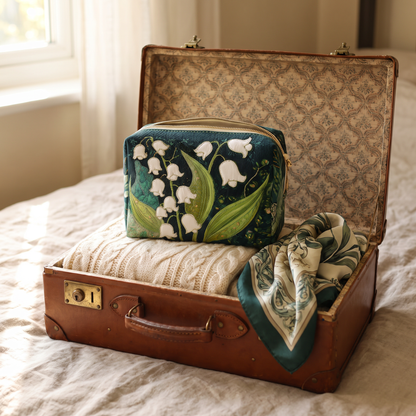 Margaret - Quilted Toiletry Bag - Refined Lilies