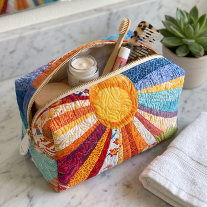 Maribel - Quilted Toiletry Bag - Boho Rays