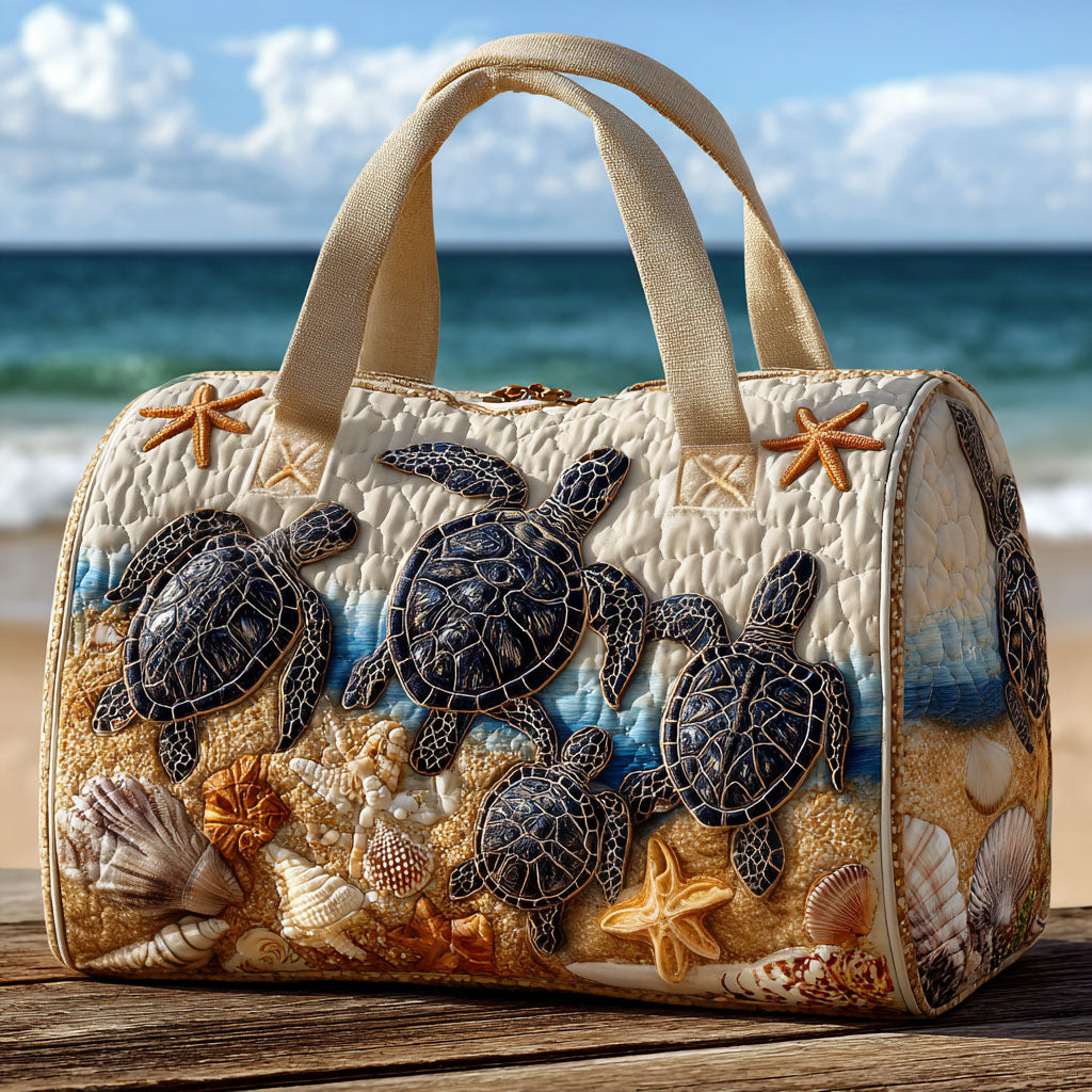 Quilted Duffel Bag - Baby Sea Turtles