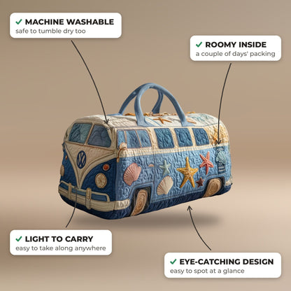 Quilted Duffel Bag - Beach Camper features: machine washable, roomy inside, light to carry