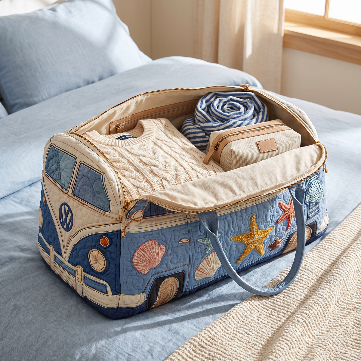 Quilted Duffel Bag - Beach Camper