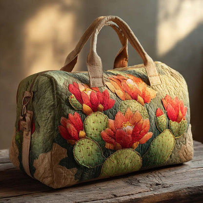 Quilted Duffel Bag - Cactus Flowers