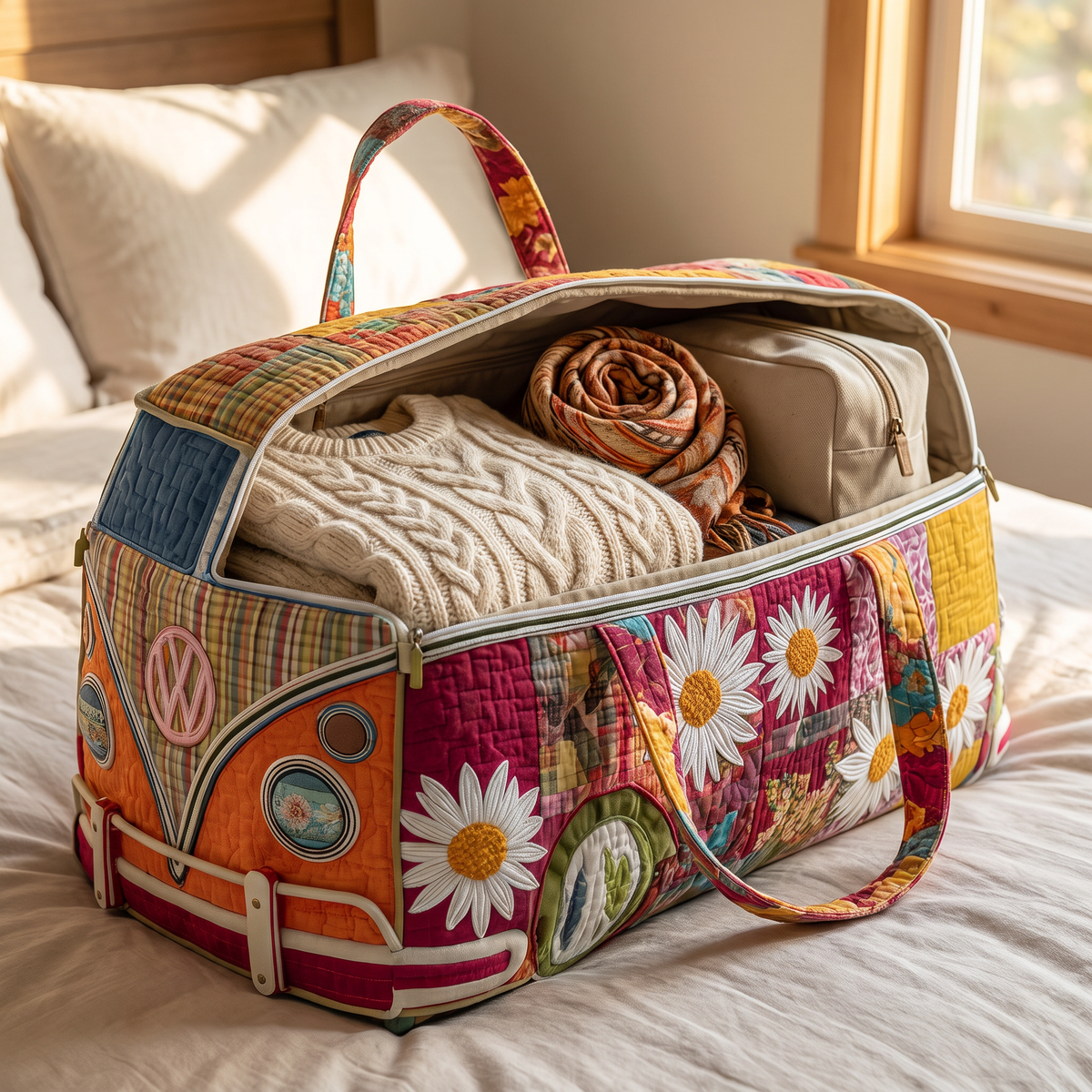 Quilted Duffel Bag - Daisy Camper