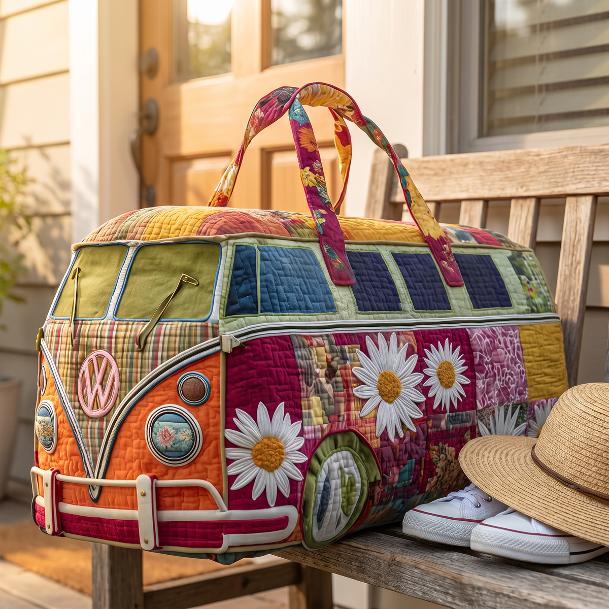 Quilted Duffel Bag - Daisy Camper