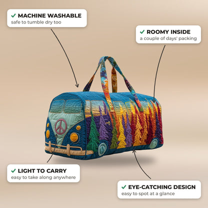 Quilted Duffel Bag - Forest Camper features: machine washable, roomy inside, light to carry