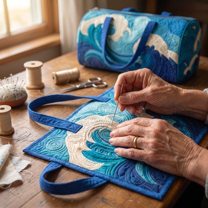 Quilted Duffel Bag - Ocean Waves