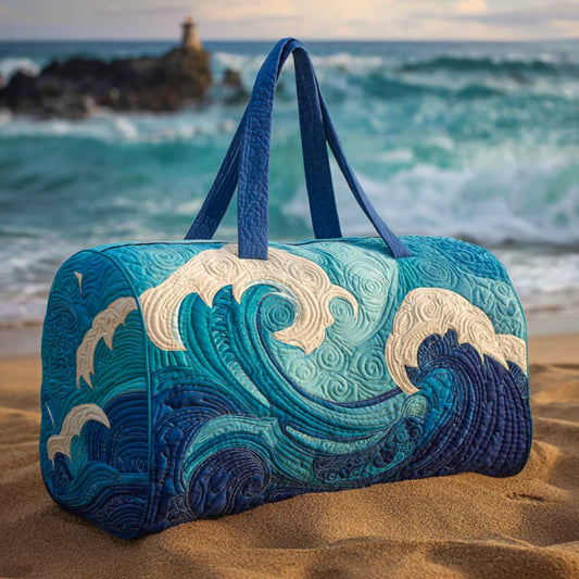 Quilted Duffel Bag - Ocean Waves