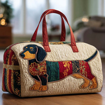 Quilted Duffel Bag - Patchwork Dachshund