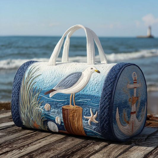 Quilted Duffel Bag - Seagull by the Shore