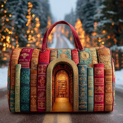 Quilted Duffel Bag - Secret Library Door