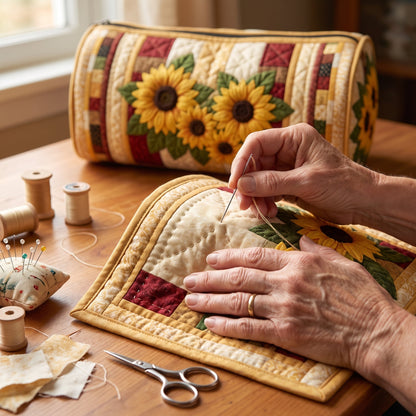 Quilted Duffel Bag - Sunflower Bouquet
