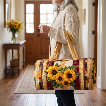 Quilted Duffel Bag - Sunflower Bouquet
