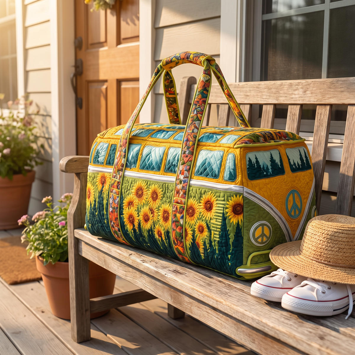 Quilted Duffel Bag - Sunflower Camper