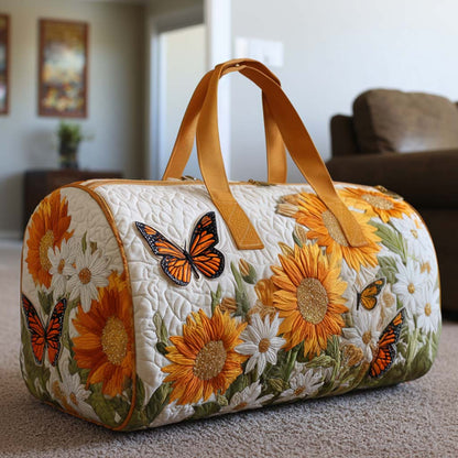 Quilted Duffel Bag - Sunflowers and Monarch Butterflies