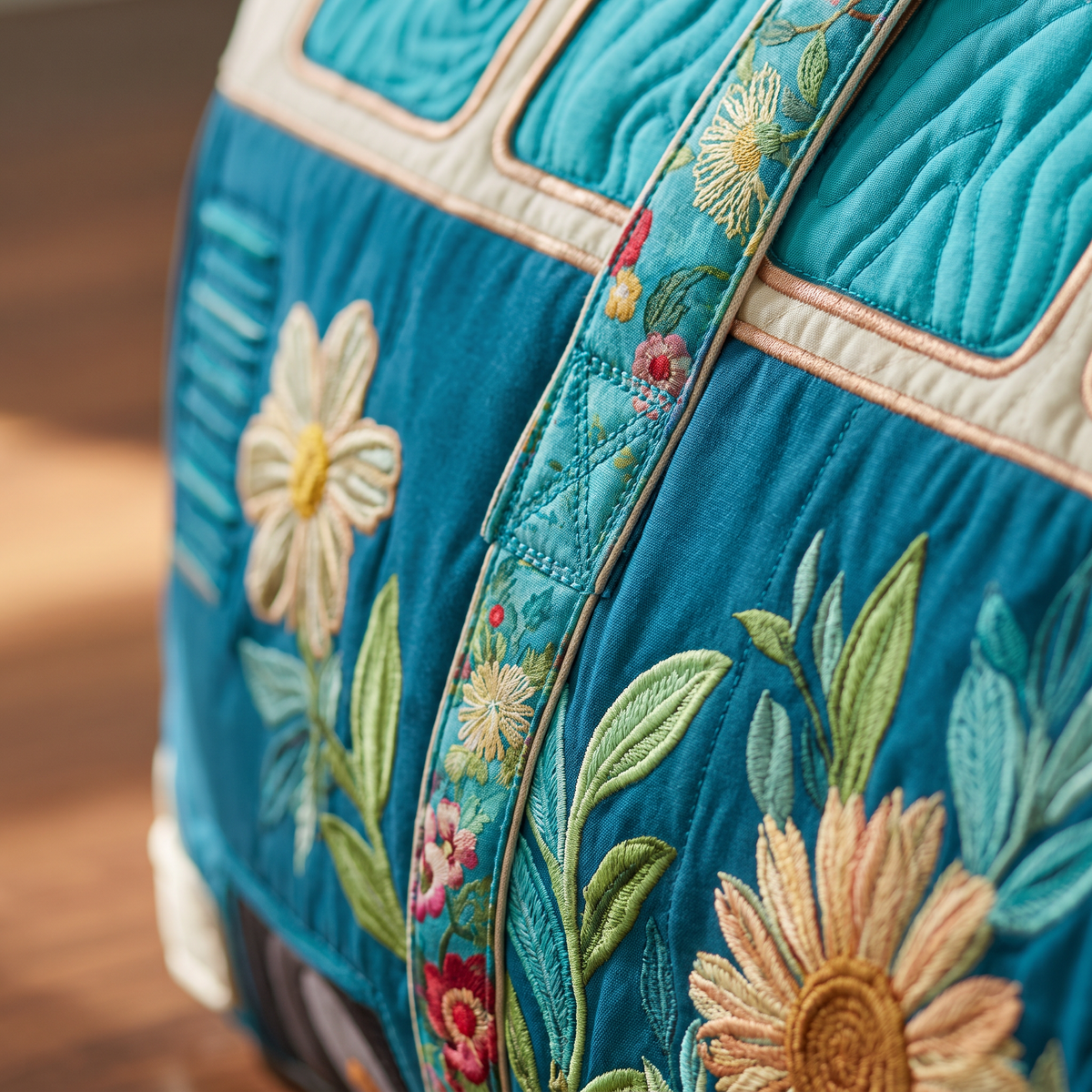 Quilted Duffel Bag - Teal Camper