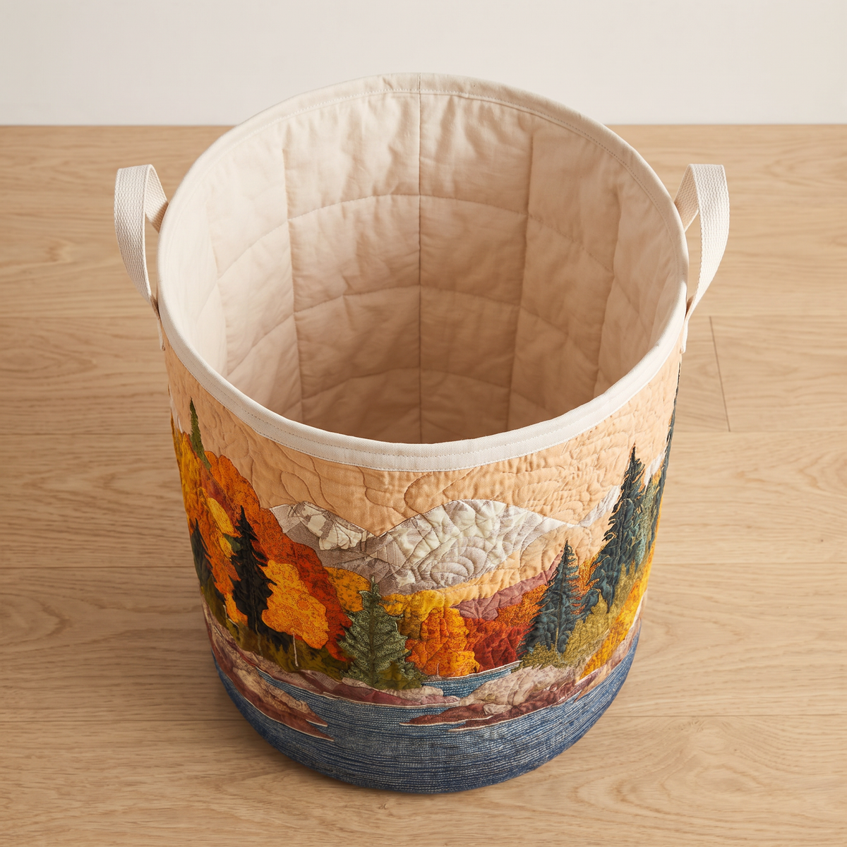Quilted Laundry Basket - Autumn River