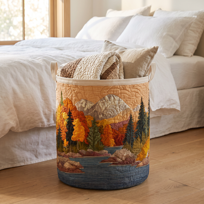 Quilted Laundry Basket - Autumn River