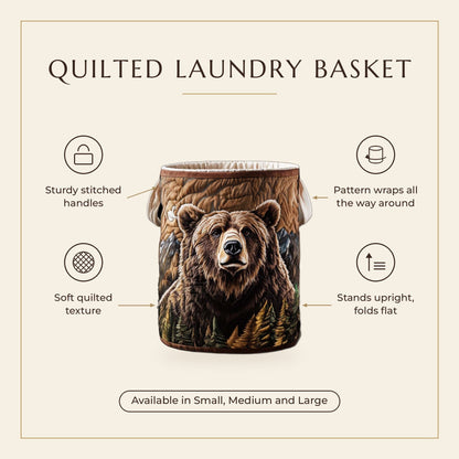 Quilted Laundry Basket - Bear's Forest Walk features infographic