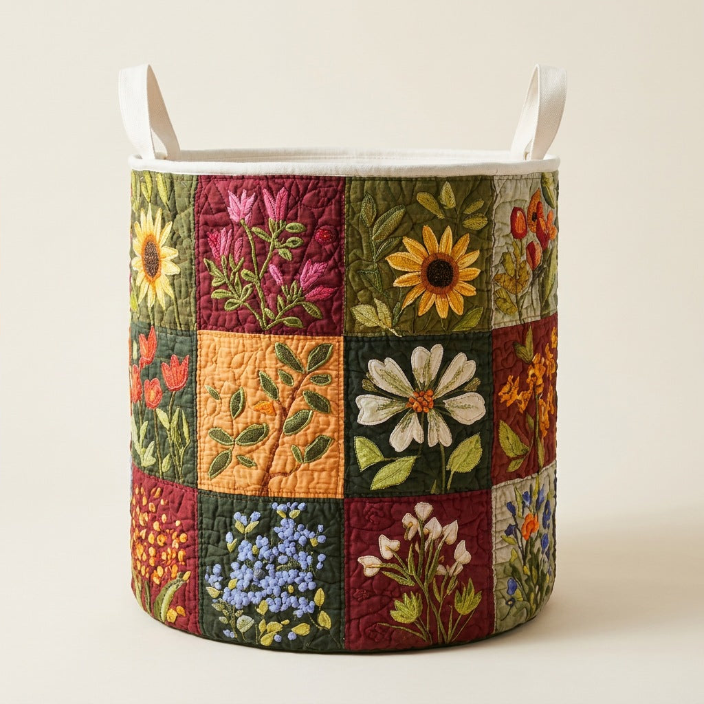 Quilted Laundry Basket - Bloom Shine, studio photo