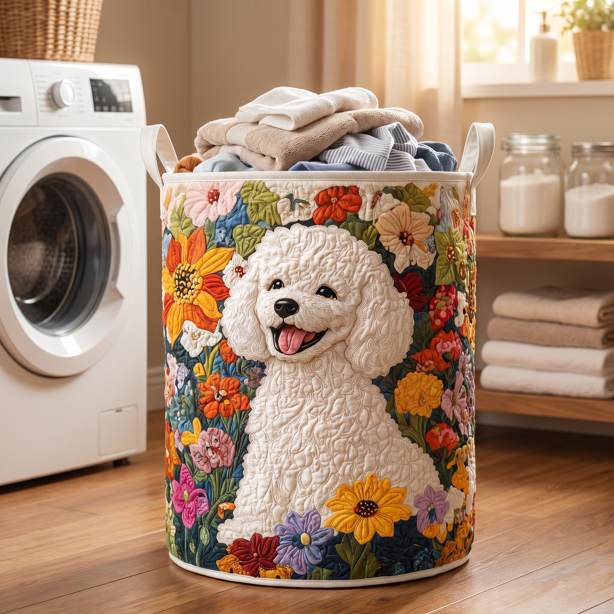 Quilted Laundry Basket - Blooming Fields