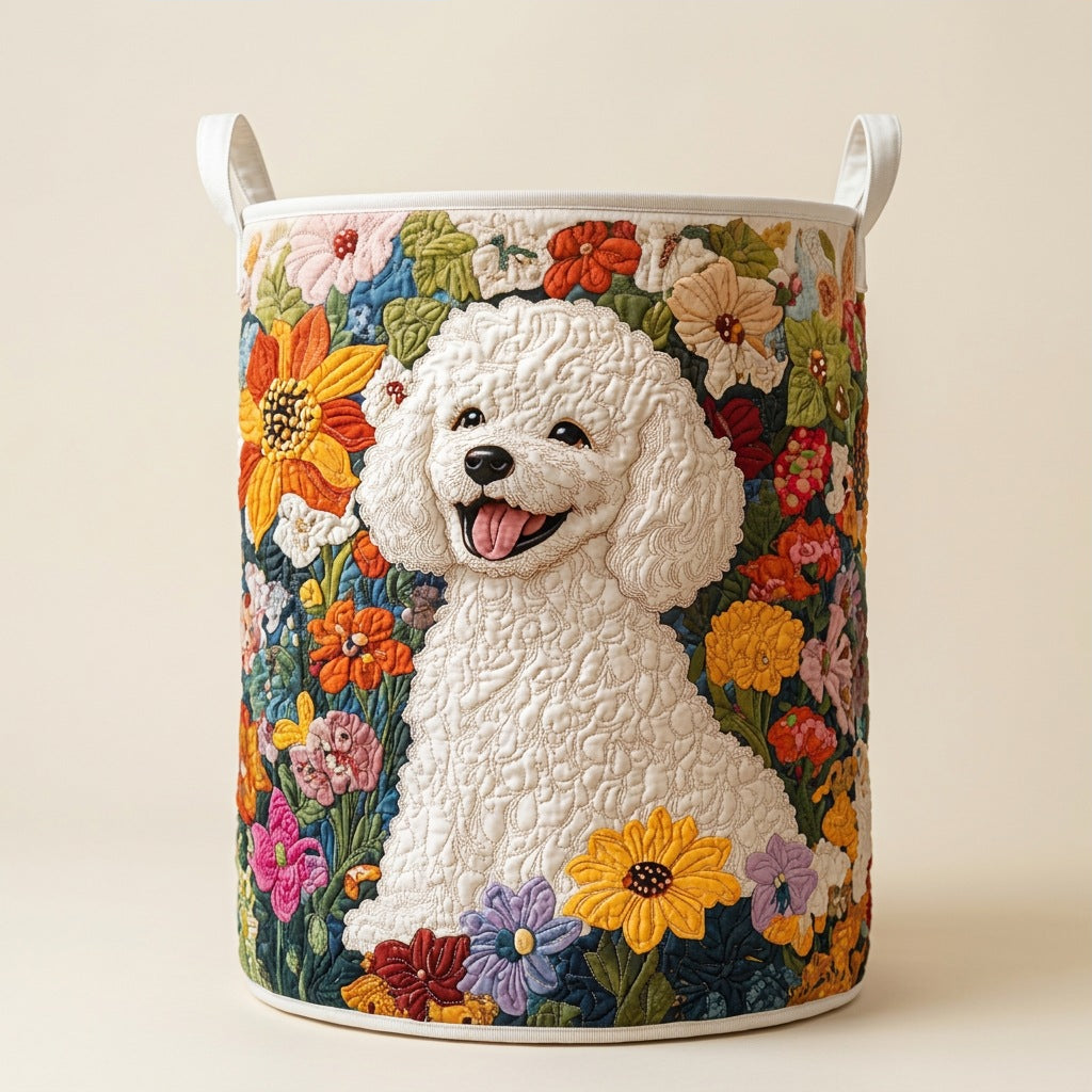 Quilted Laundry Basket - Blooming Fields, studio photo