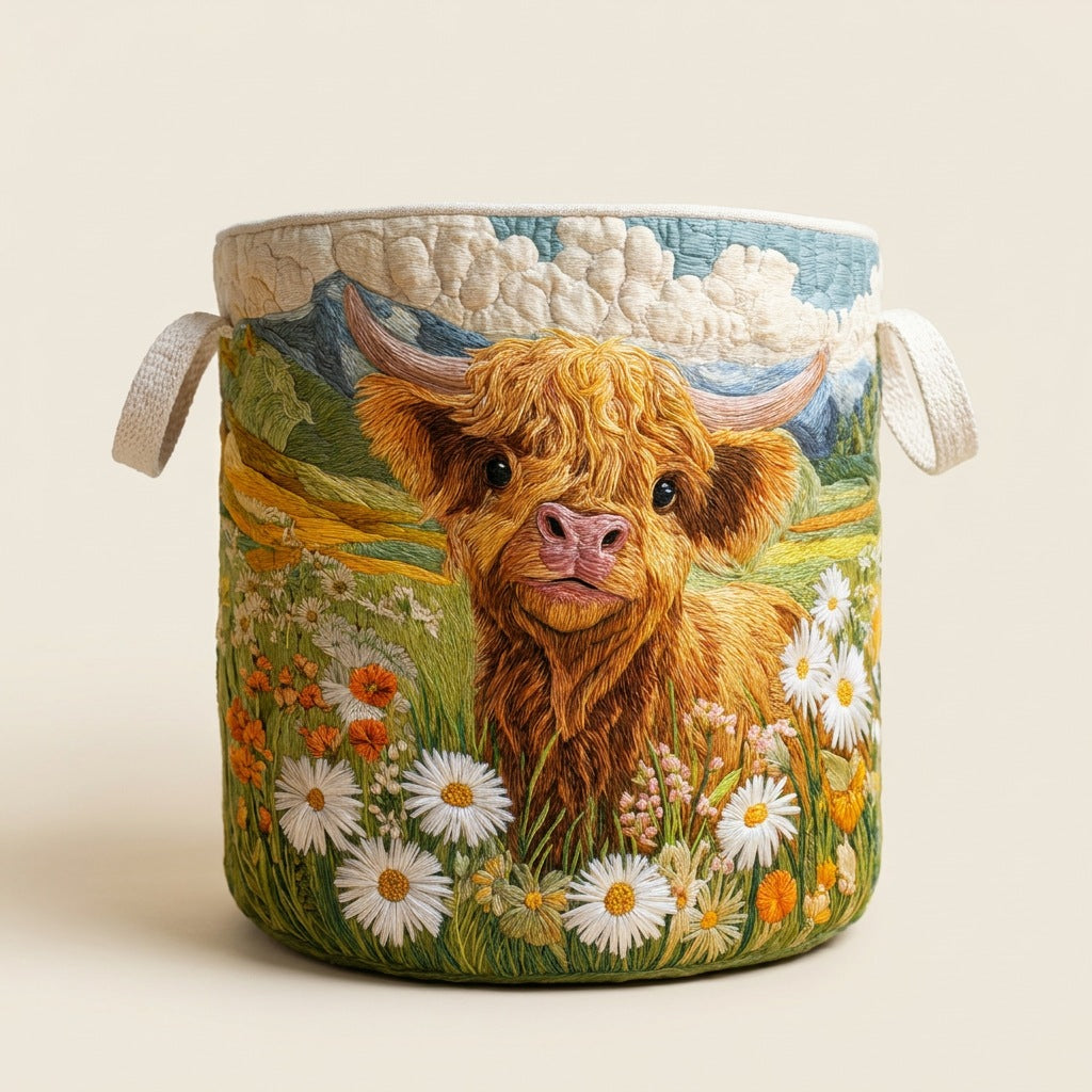 Quilted Laundry Basket - Blooming Highlands, studio photo