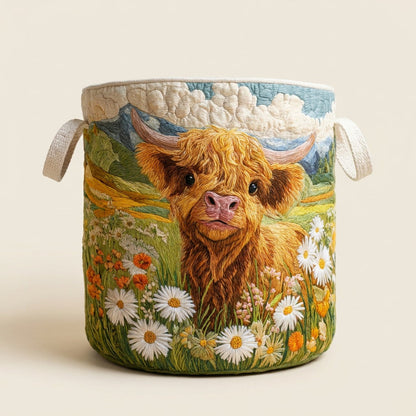 Quilted Laundry Basket - Blooming Highlands, studio photo