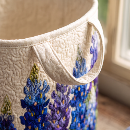 Quilted Laundry Basket - Blue Lupin