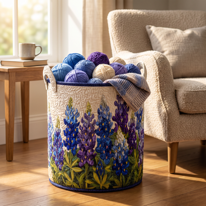 Quilted Laundry Basket - Blue Lupin