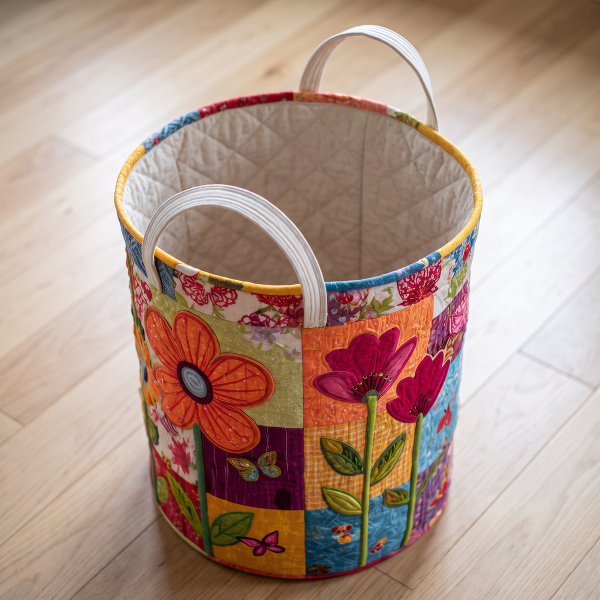 Quilted Laundry Basket - Bohemian Style