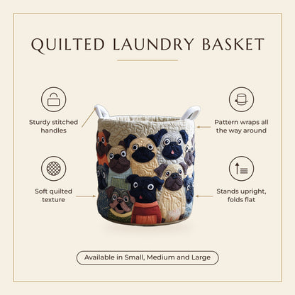 Quilted Laundry Basket - Bulldog Spirit features infographic