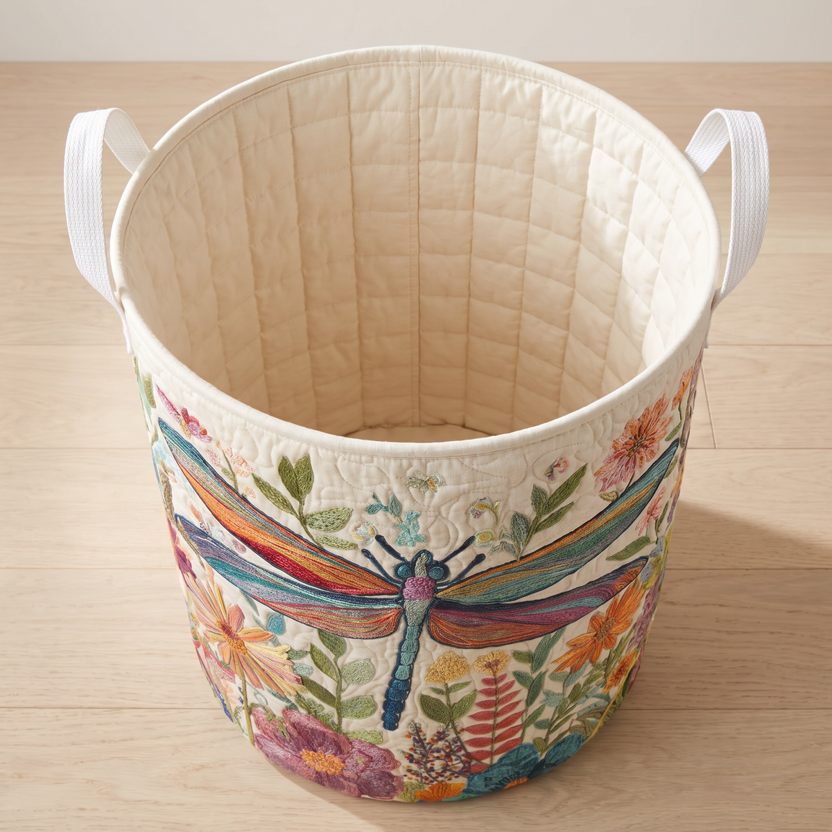 Quilted Laundry Basket - Butterfly Garden