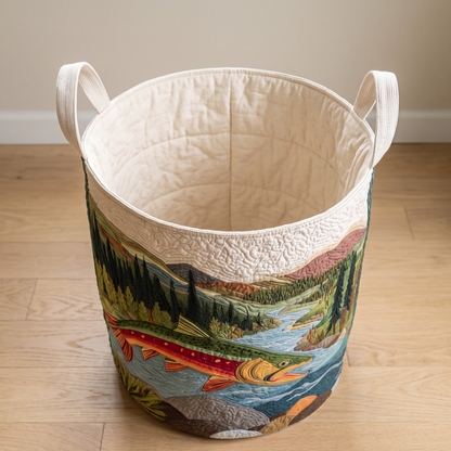 Quilted Laundry Basket - Calm Stream